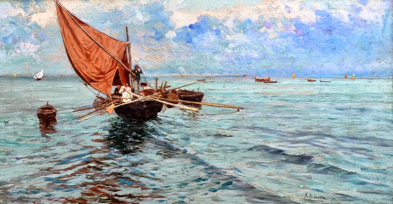 143-Attilio Pratella -Pescatori e vela 
